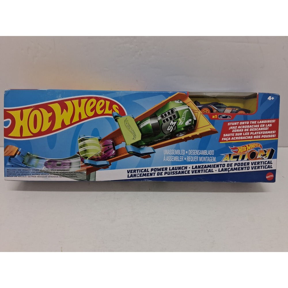 Hot Wheels Action Vertical Power Launch Track Set with 1 Vehicle HFY69 Mattel